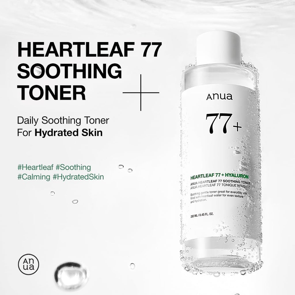 Anua Heartleaf 77 Soothing Toner | pH 5.5 | Hydrating & Calming Toner | 250ml (8.45 fl oz)